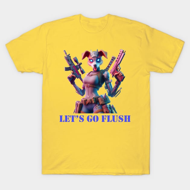 Fortnite inspired female dog warrior T-Shirt by The Artful Barker